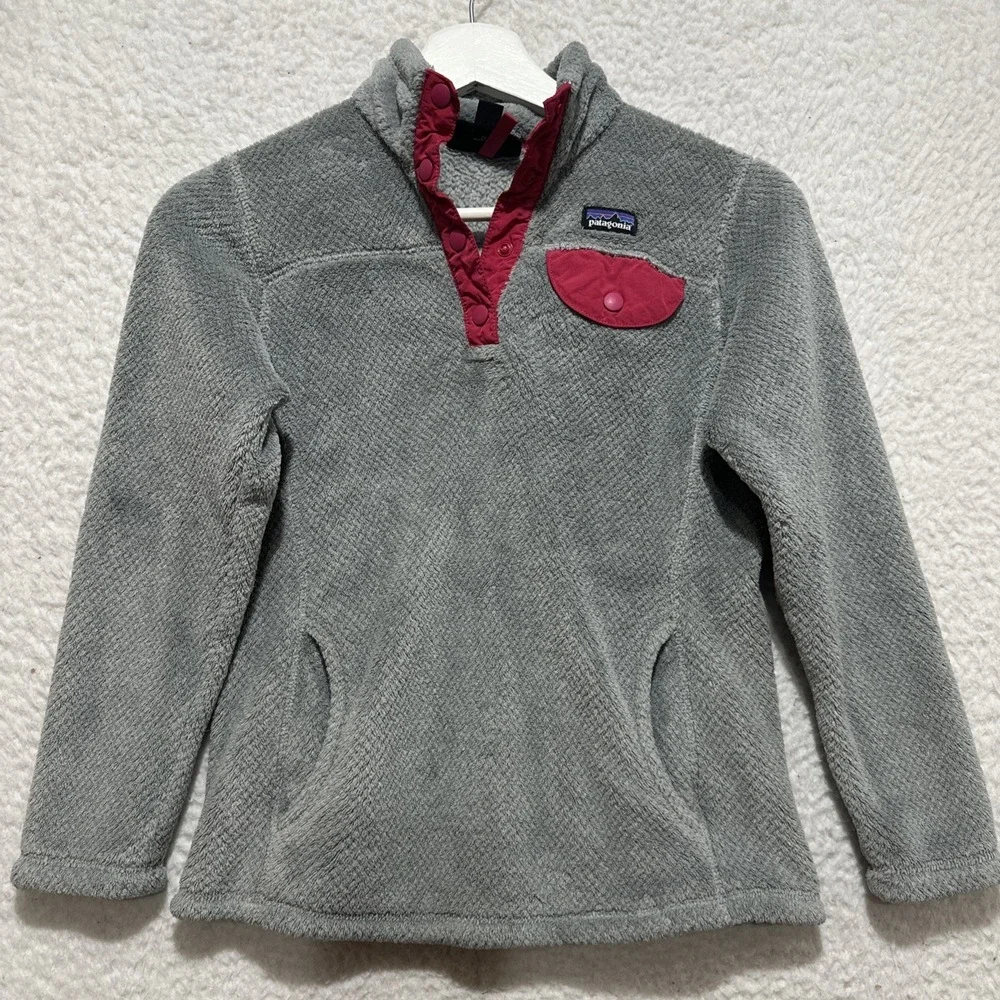 Patagonia Girls‎ Size M (10) Re-Tool Snap T Fleece Gray Pullover